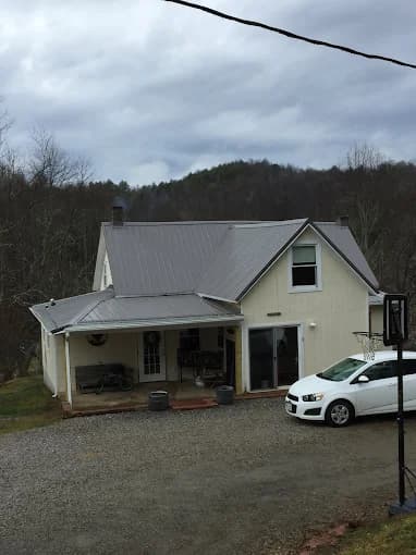 Farmhouse with a metal roof